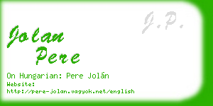 jolan pere business card