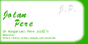 jolan pere business card